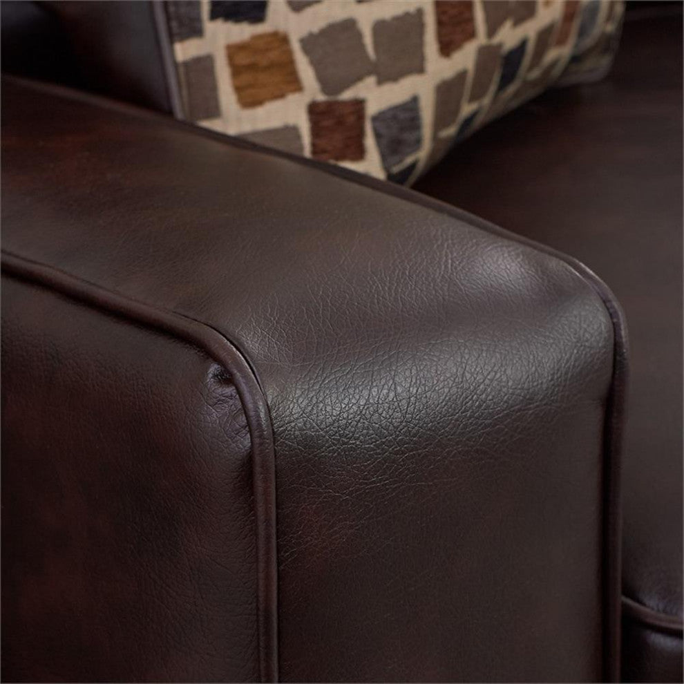Serta Palisades 73" Track Arm Sofa with Removable Covers Chestnut Brown