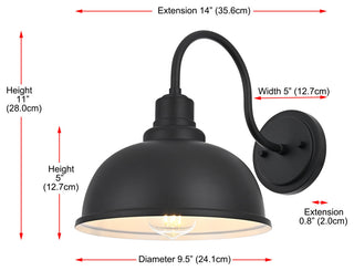 Home Living 9.5" Outdoor Wall Sconce, Black