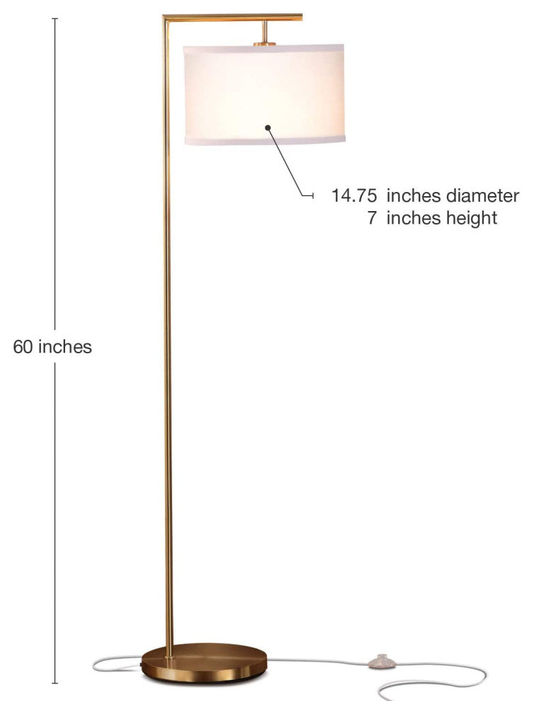Brightech Montage Modern - Floor Lamp for Living Room Lighting, Antique Brass