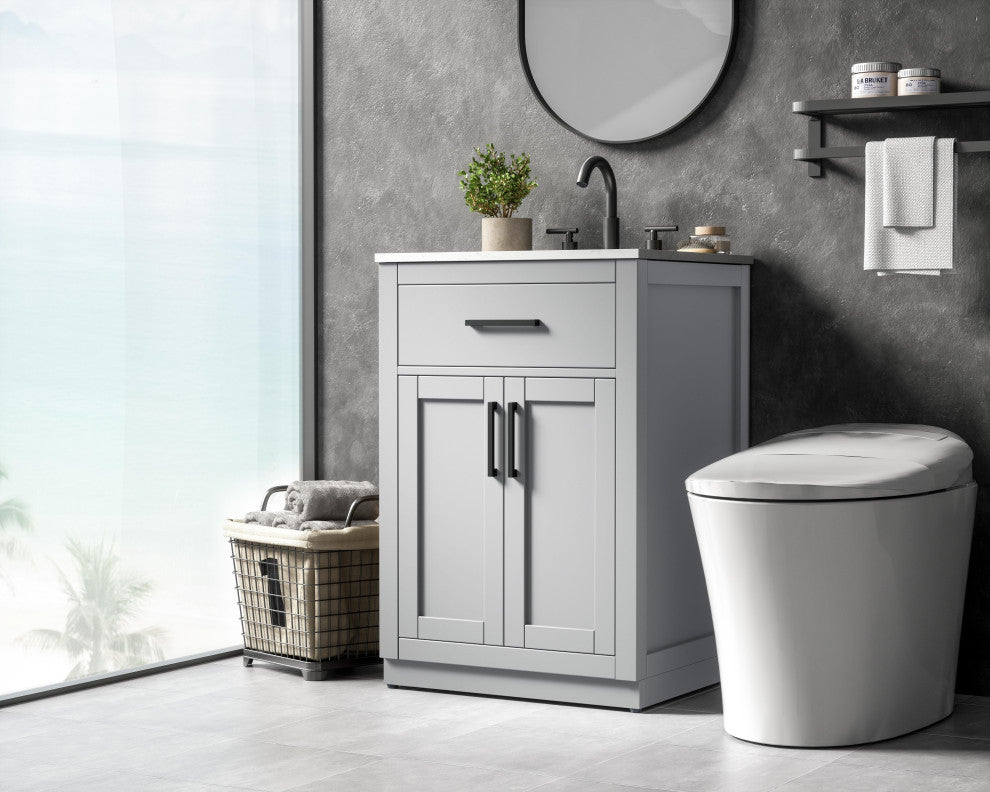 Home Living 24" Single Bathroom Vanity, Grey