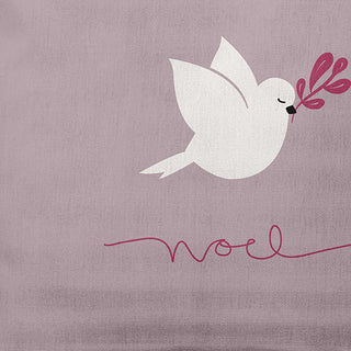 Frosting Colored Noel Bird Christmas Polyester Throw Pillow, 16"x16"