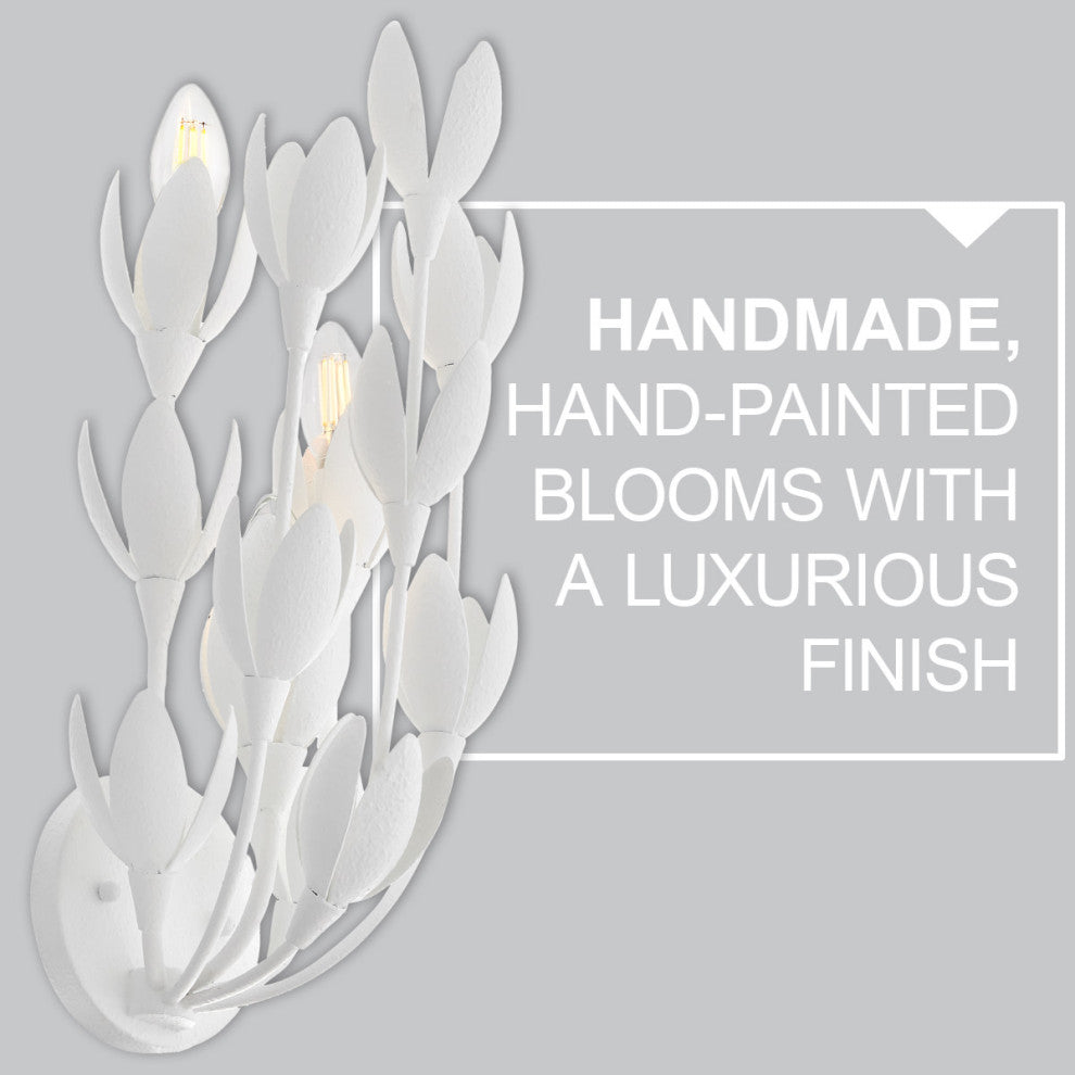 Hinkley Flora Large Sconce, Textured Plaster