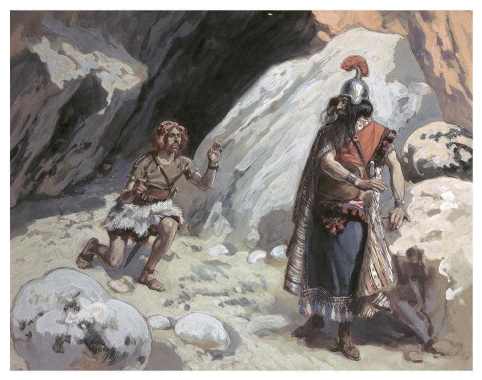 "David and Saul In The Cave" Digital Paper Print by James Tissot, 32"x25"