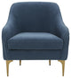 Serena Blue Velvet Accent Chair