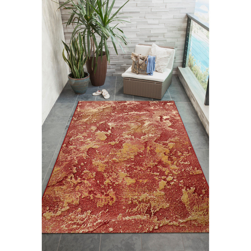 Marina Lava Indoor/Outdoor Rug, Red, 8'10"x11'9"