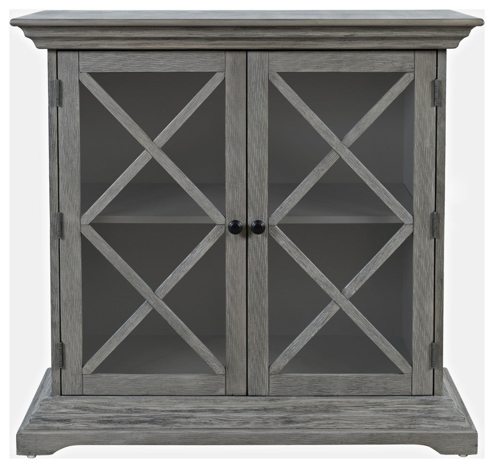 Carrington Contemporary Wire Brushed Two Door Accent Cabinet