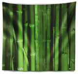 Green Bamboo Forest Floral Wall Tapestry, 39"x32"