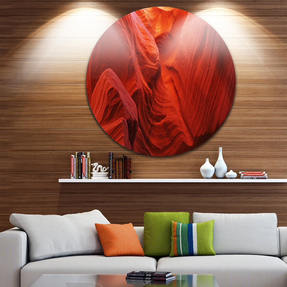 Magic Colors Of Antelope Canyon, Landscape Photo Round Wall Art, 38"
