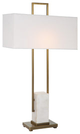 Uttermost Column White Marble Table Lamp