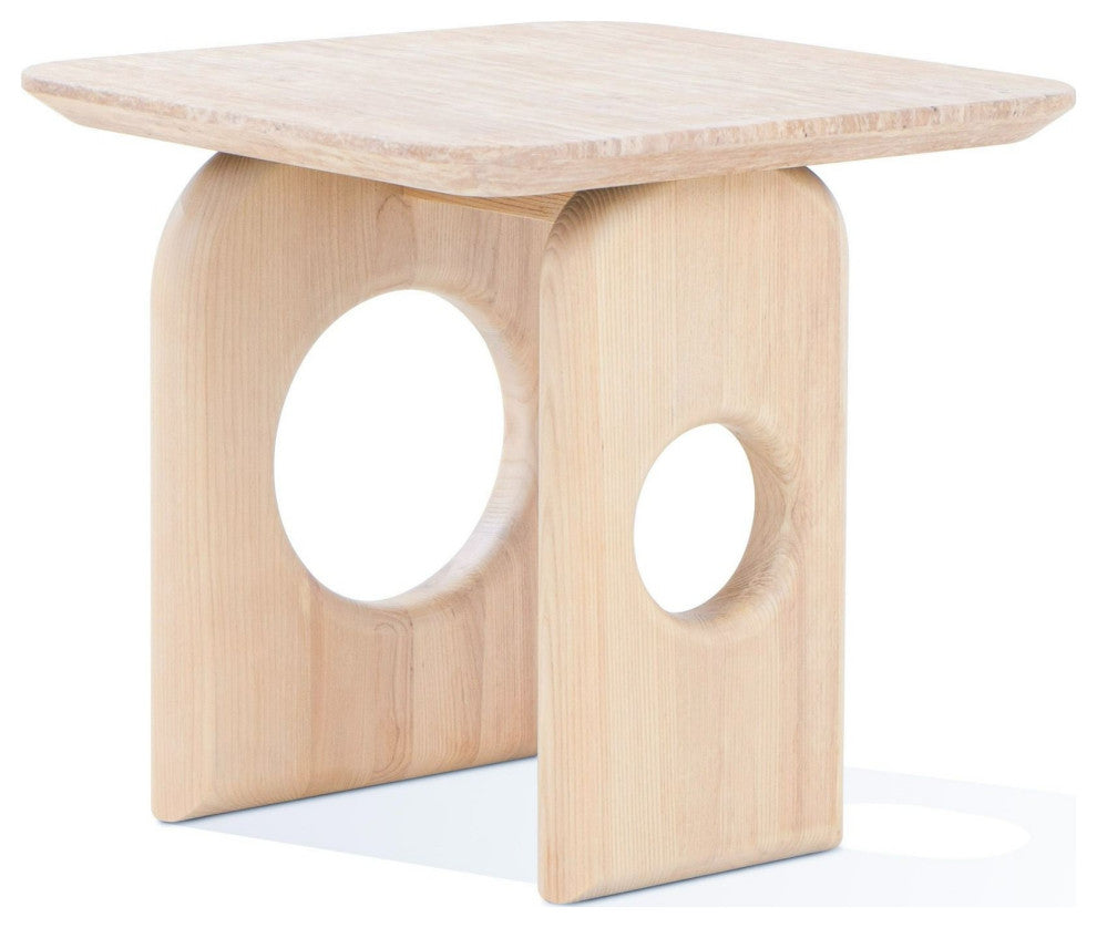 Nova Domus Osaka - Modern Faux Marble + Natural Ash End Table