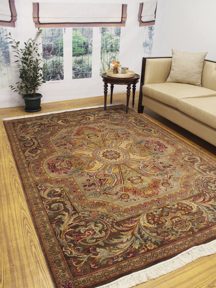 Pak-Persian Firdous Gray Rug, 6'0x9'0