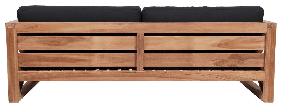 Anguilla Waterproof Fabric Upholstered Outdoor Sofa, Black