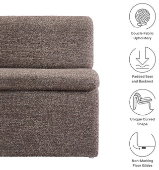 Dune Boucle Upholstered Armless Accent Chair, Antique