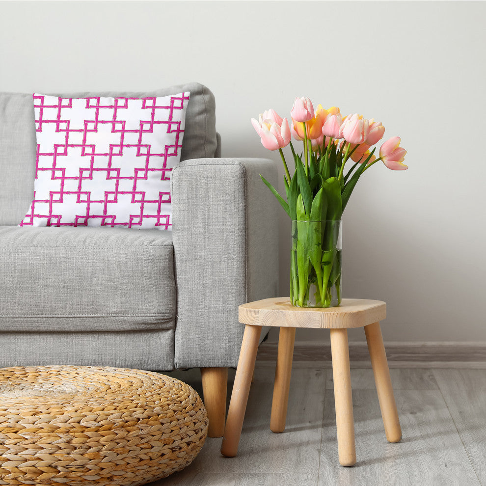 Bamboo Decorative Throw Pillow, Orchid, 18"x18"