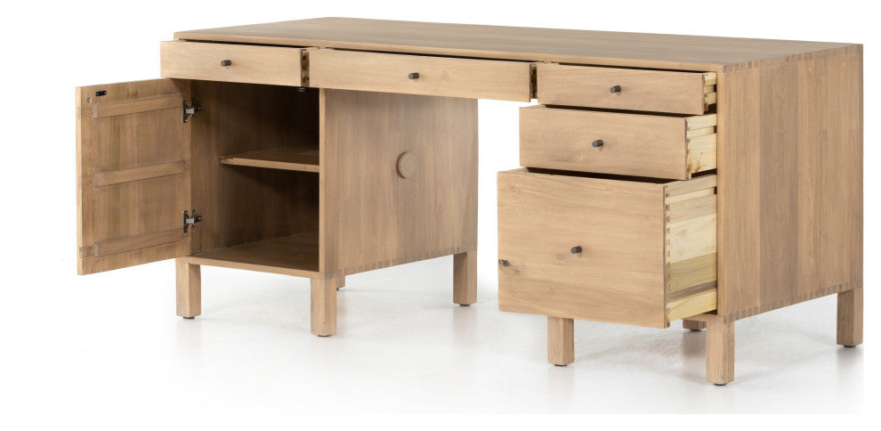 Isador Executive Desk-Dry Wash Poplar