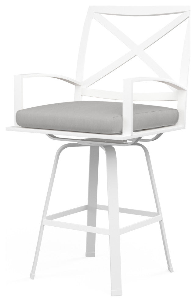 Bristol Granite Cushion Swivel Outdoor Barstool
