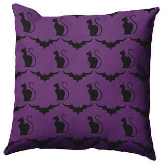 16" x 16" Cats and Bats Decorative Throw Pillow, Amethyst