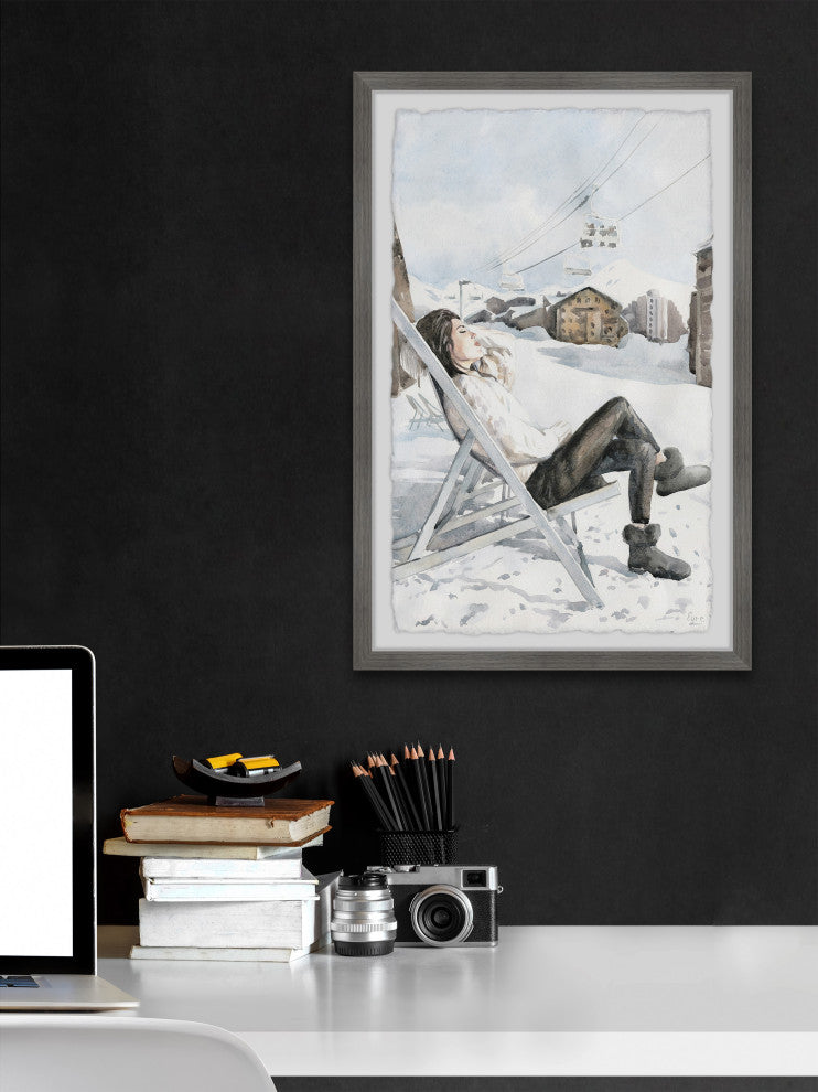 "Enjoying the Winter" Framed Painting Print, 20x30