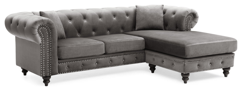 Nola Sofa Chaise, Dark Gray