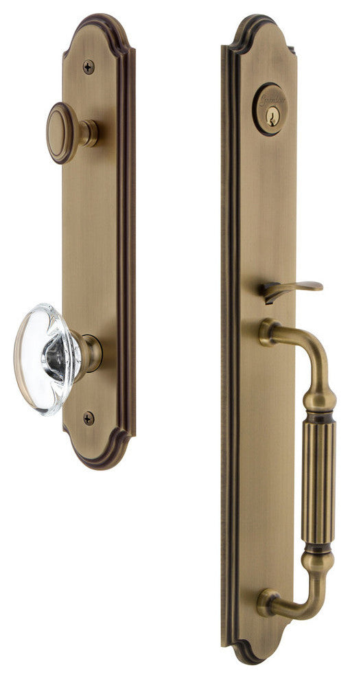 Arc 1-Piece Dummy Handleset, F Grip and Provence Knob, Vintage Brass, 848716
