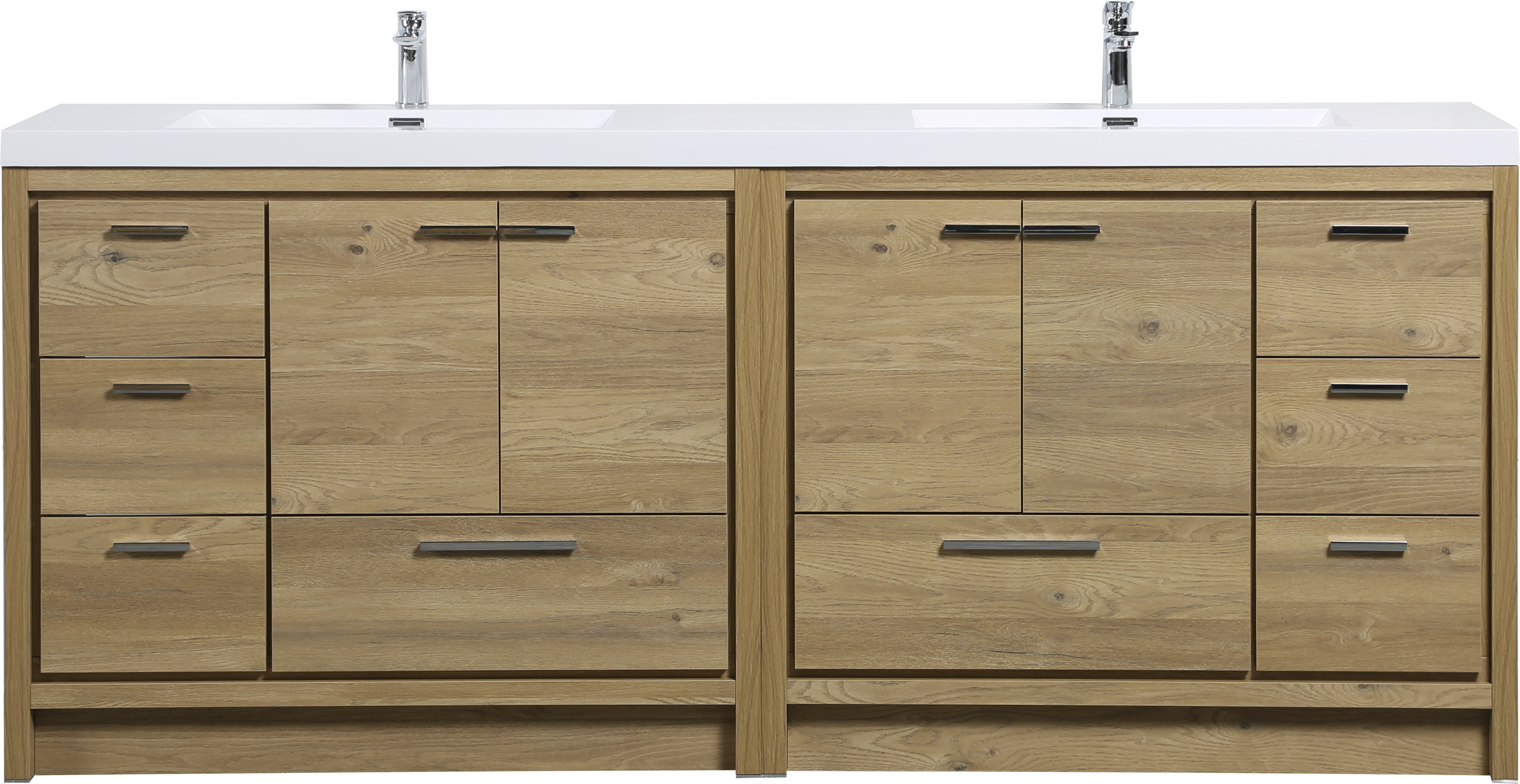 ALMA-ALLIER 84"  VANITY WITH SINK, Natural-Oak