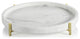 Pordenone Round Marble Tray on Metal Stand, Large