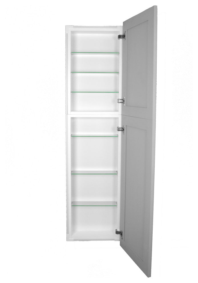 Fruitville Shaker Style Frameless Recessed Wood Pantry Cabinet, 14x62, Primed Gray