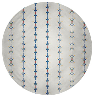 Jodhpur Stripe Spring Chenille Rug, Dark Cobalt Blue, 5' Round