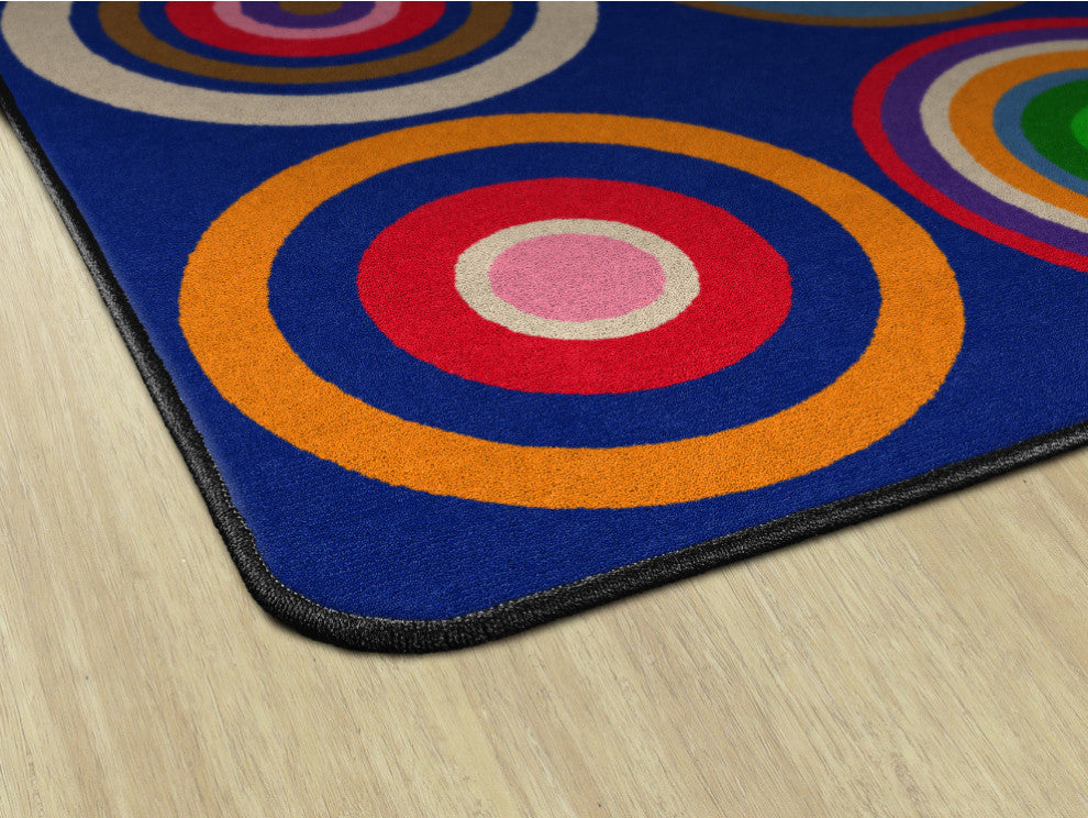 Flagship Carpets VA159-58A 10'9 X 13'2 Color Rings Indigo Learning Rug, Seats 35