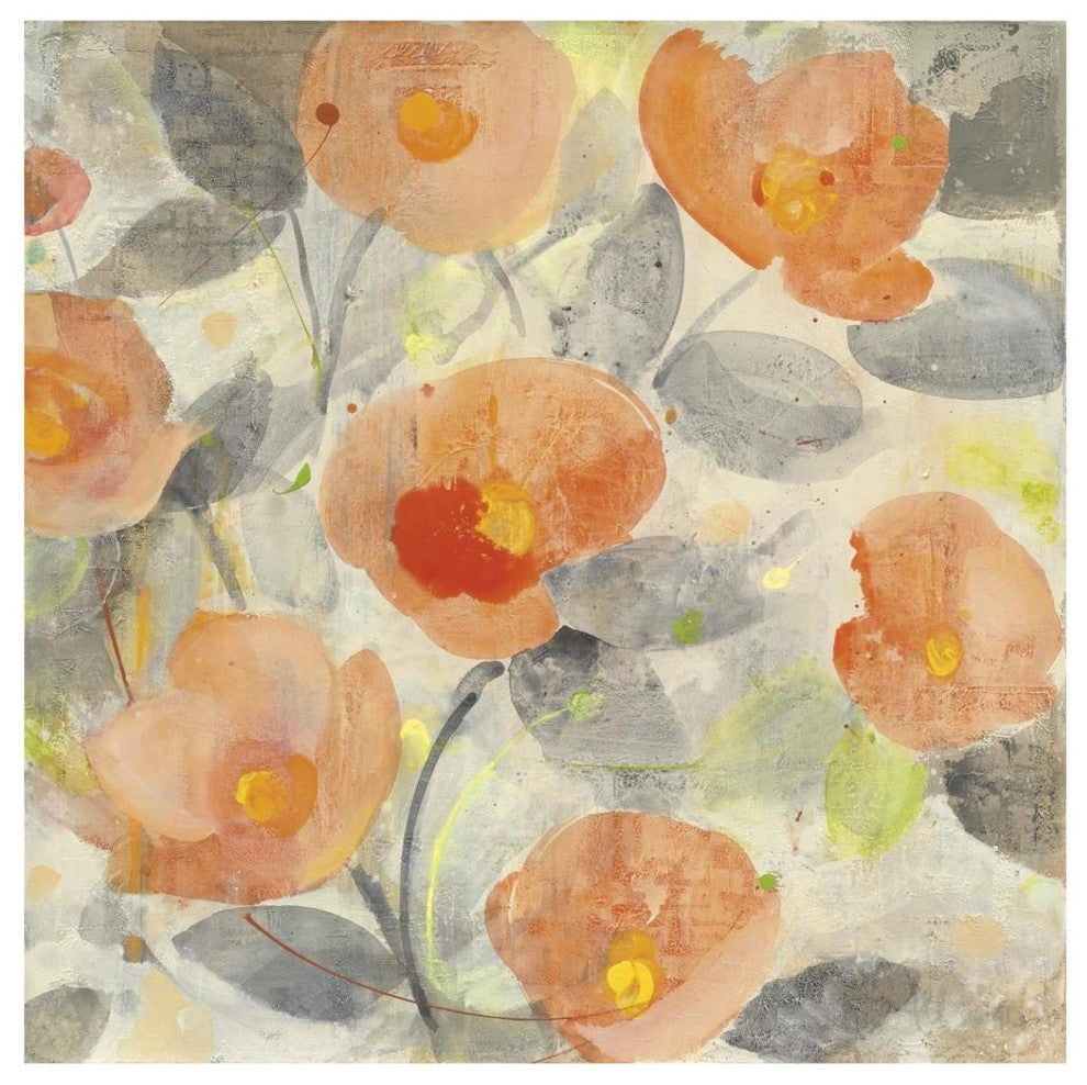 "Poppy Garden II" Digital Paper Print by Albena Hristova, 42"x42"