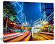 Hong Kong City Night Scene, Large Cityscape Art Print on Canvas, 60"x28"
