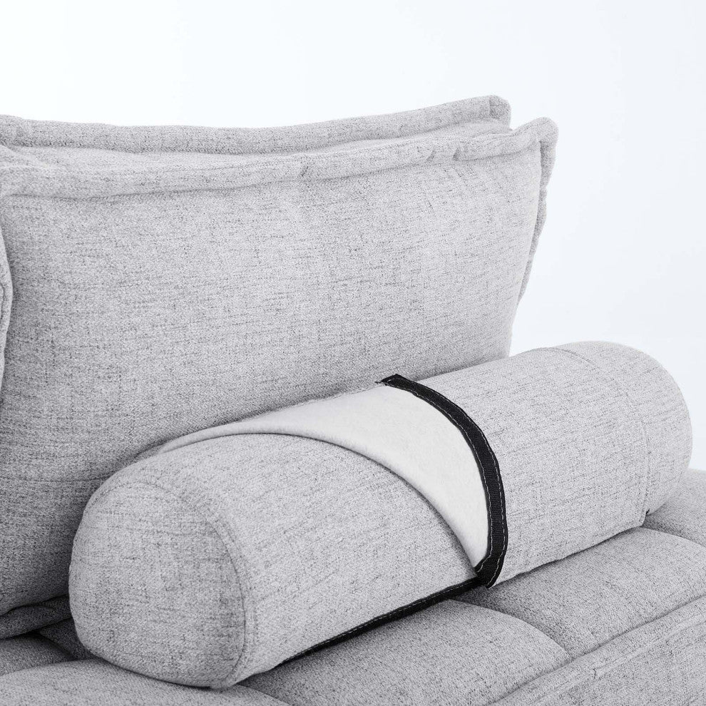 Tufted Accent Chair, Fabric, Gray, Modern, Living Lounge Hotel Hospitality