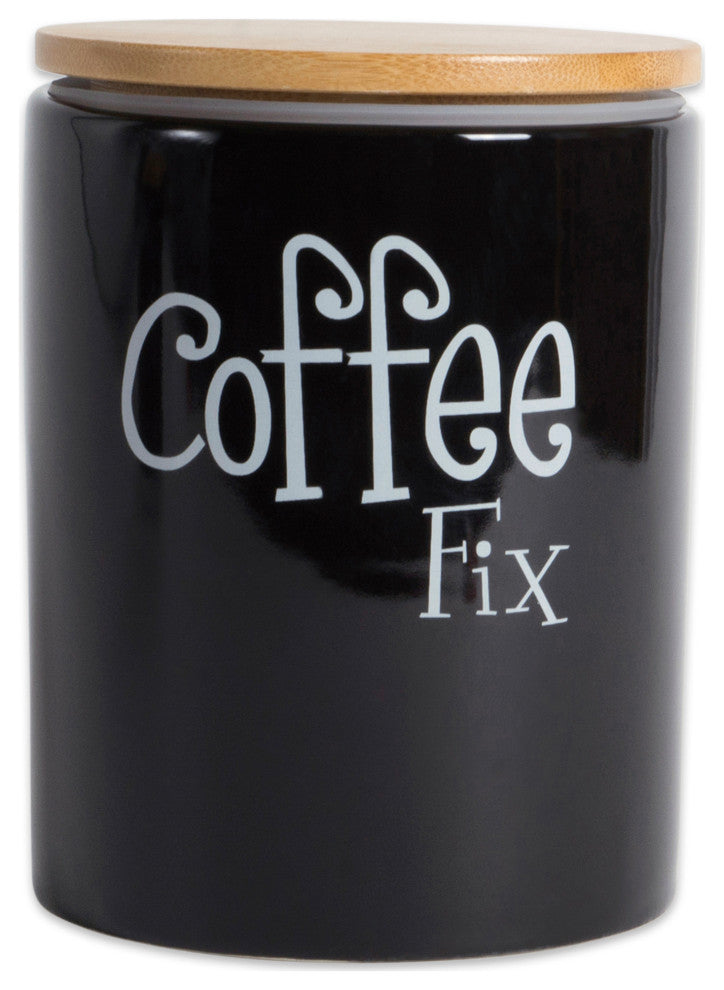 Black Coffee/Sugar/Tea Ceramic Canister Set of 3