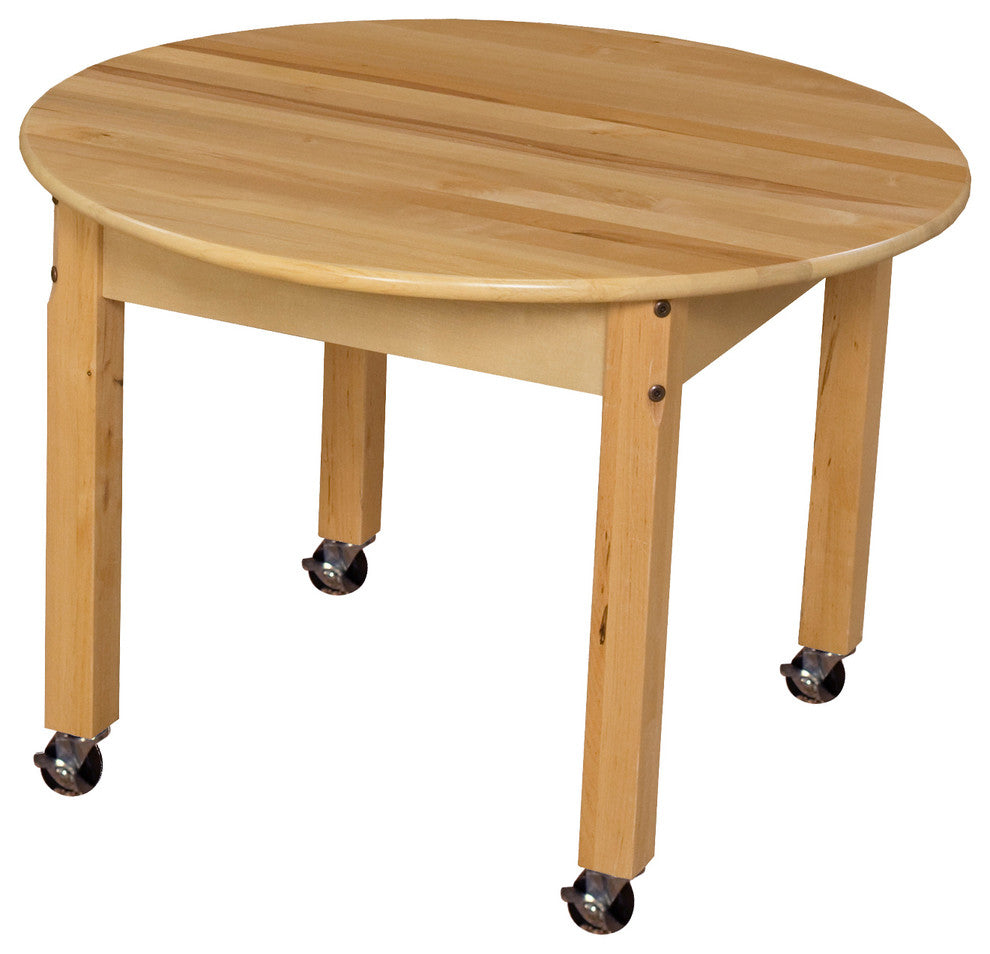 Mobile 30" Round Hardwood Table with 20" Legs