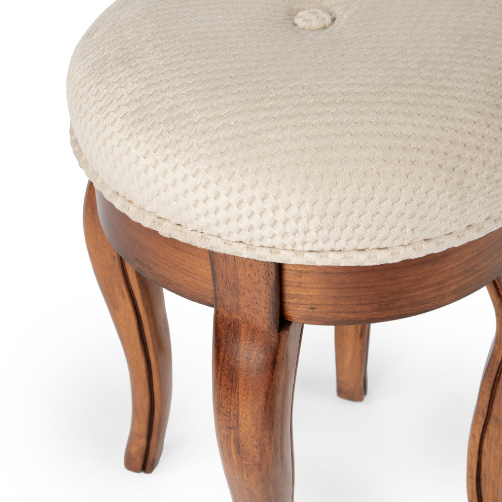 Butler Simone Olive Ash Burl Vanity Stool
