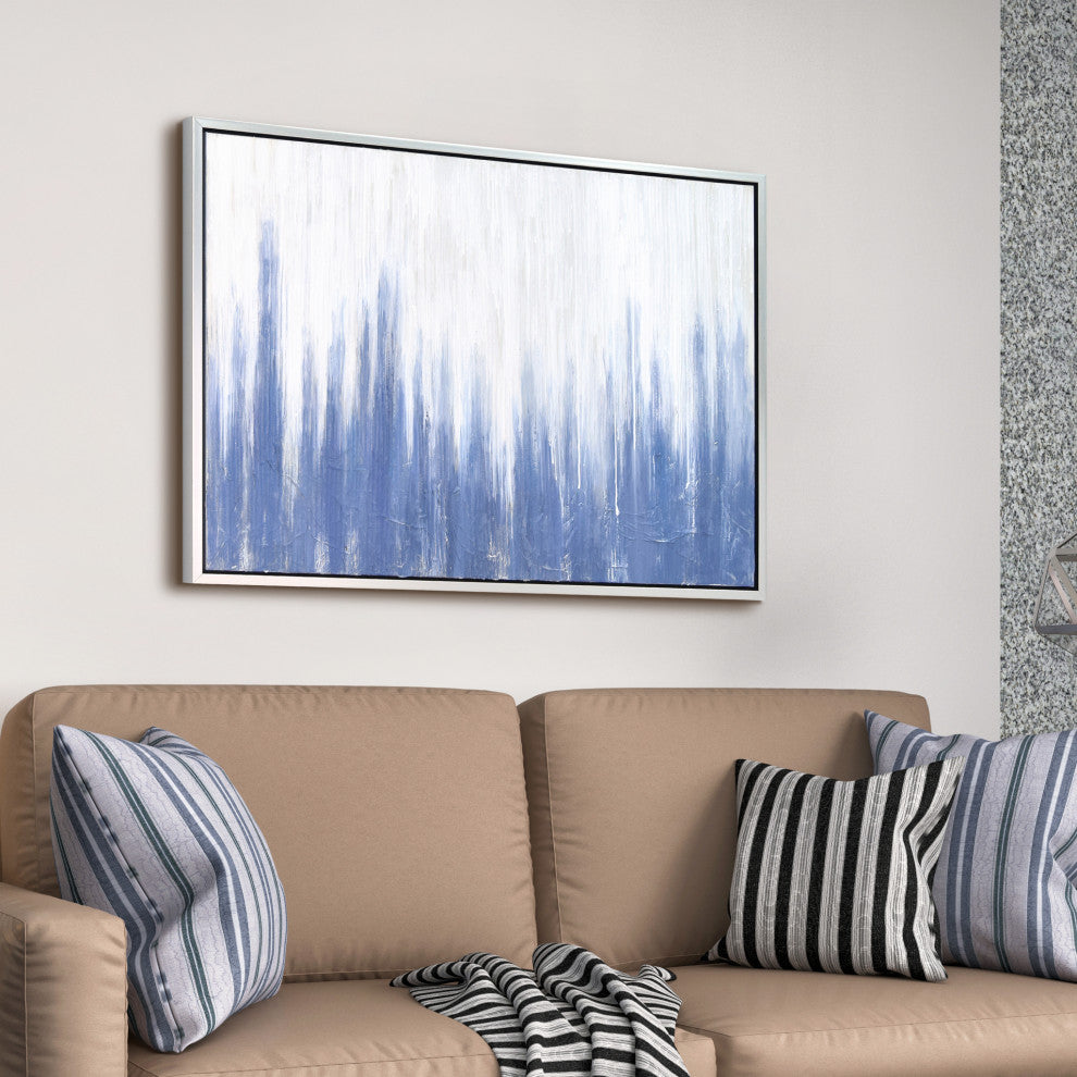 Rainy Winter Textured Metallic Hand Painted Framed Wall Art by Martin Edwards