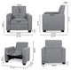 Langseth Contemporary Tufted Pushback Recliner, Grey/Dark Brown, Fabric