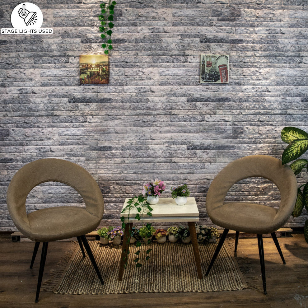 Faux Brick 3D Wall Panels, Light Gray, Set of 10, Covers 53 sq ft