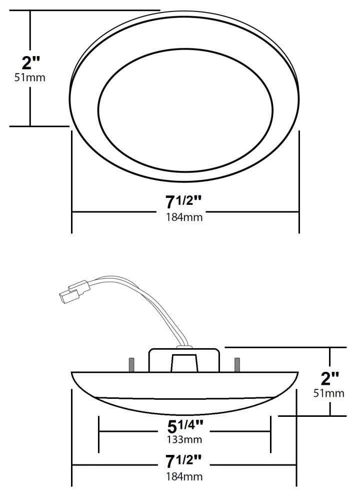 NICOR 900 Lumen LED Surface Mount Retrofit for 5" and 6" Housings, White, White/