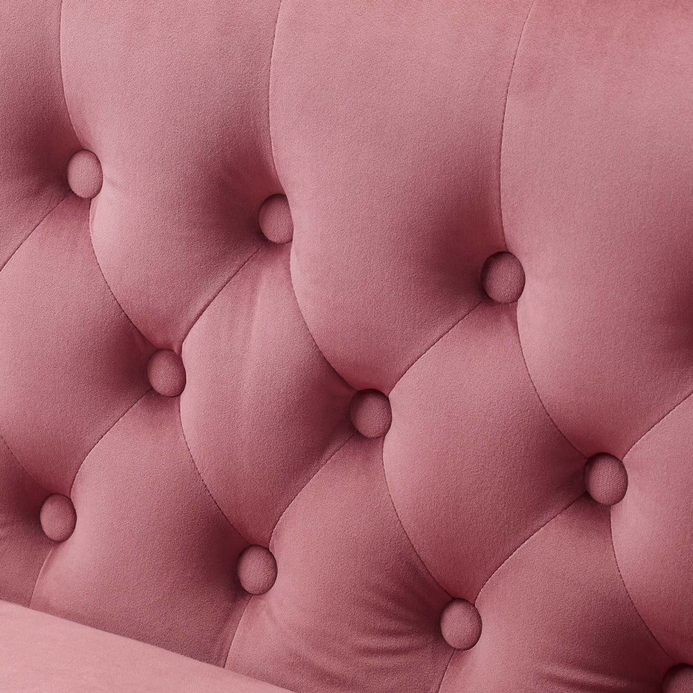 Armchair Accent Chair, Velvet, Pink, Modern, Living Lounge Hotel Hospitality