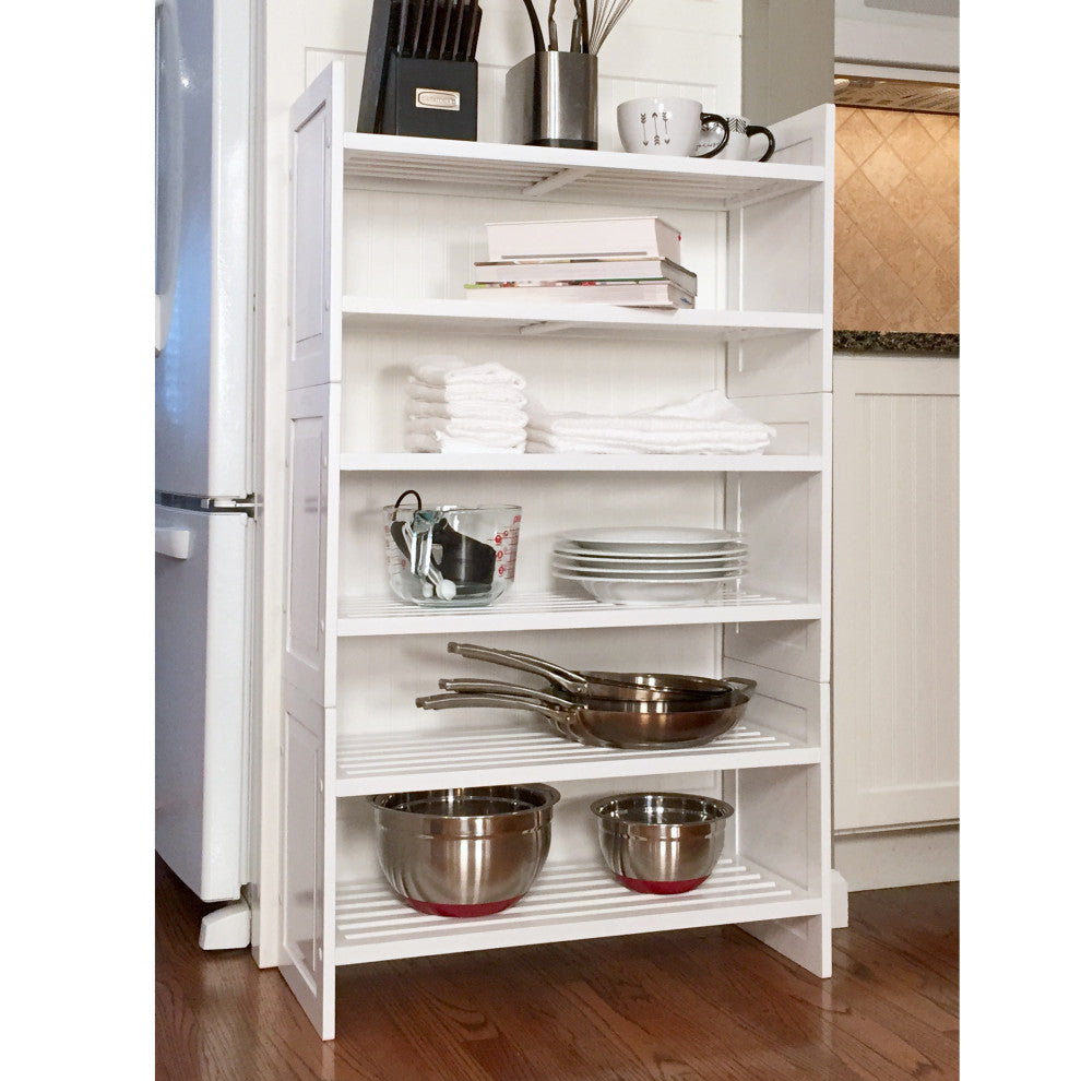 Solid Wood 3-Tier Storage Rack, White