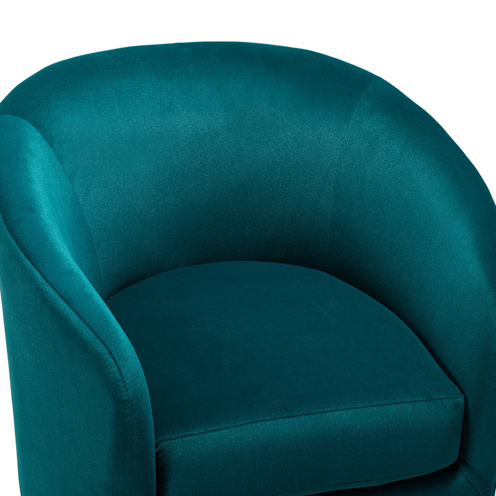 Velvet Swivel Barrel Chair, Set of 2, Teal