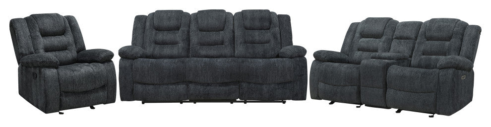Glider Reclining Sofa Loveseat and Recliner