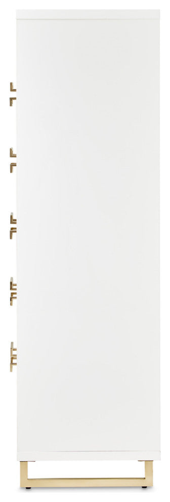 Palm Gate 6-Drawer Chest, Cloud White