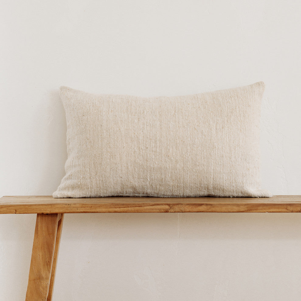 Natural Harmony Nettlesolid Pillow, Natural, 24"x14"
