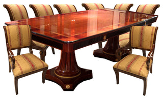 Infinity 9-piece Dining Set With Beige/Red Upholstered Chairs