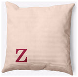 18" x 18" Modern Monogram Indoor/Outdoor Polyester Throw Pillow, Cranberry