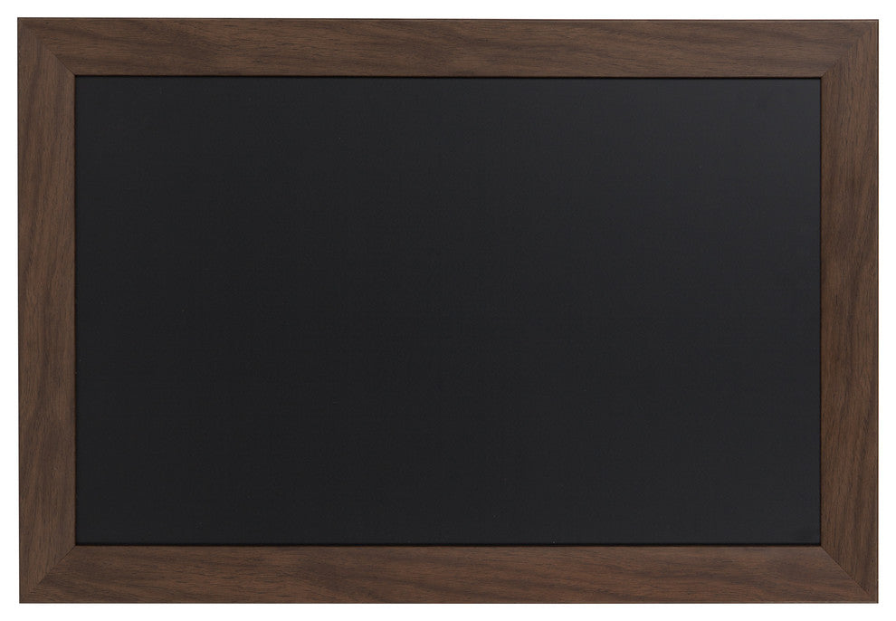 Beatrice Rustic Woodgrain Framed Magnetic Chalkboard, Walnut Brown, 27x18
