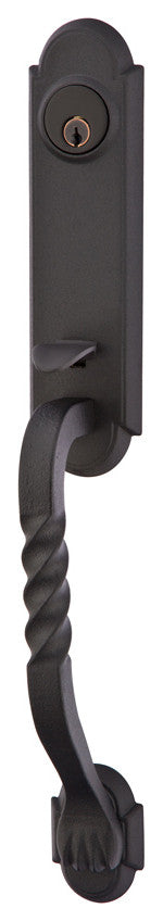 Emtek San Carlos Entry Set Left Handed San Carlos Lever Flat Black Steel Finish
