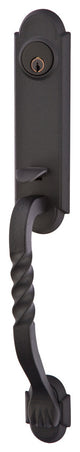 Emtek San Carlos Entry Set Left Handed San Carlos Lever Flat Black Steel Finish